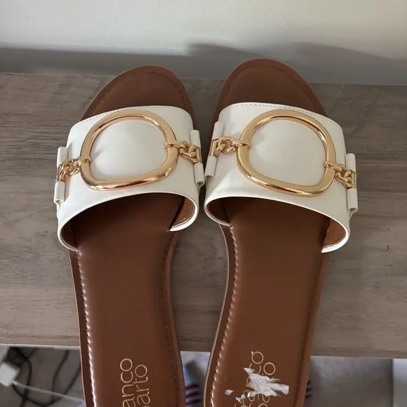 Franco Sarto White Slide Sandals NWOT - Picture 9 of 9